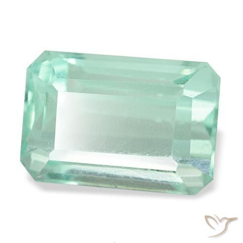 Fluorite naturale turchese da 9,24 ct, taglio smeraldo, VVS-VS