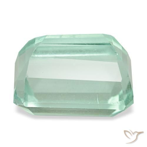 Fluorite naturale turchese da 9,24 ct, taglio smeraldo, VVS-VS