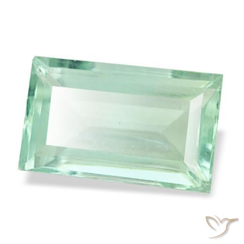 Fluorite naturale turchese da 4,82 ct, baguette, VVS-VS