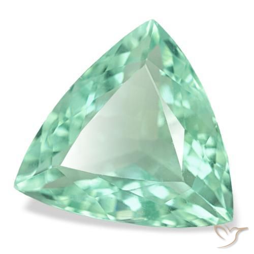 Fluorite naturale turchese da 12,67 ct, trillion, VVS