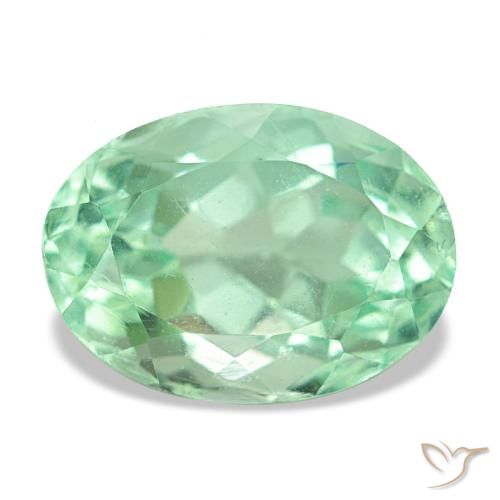 Fluorite naturale verde da 4,87 ct, taglio ovale, VS