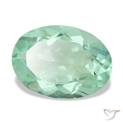 Fluorite naturale verde da 4,20 ct, taglio ovale, VS