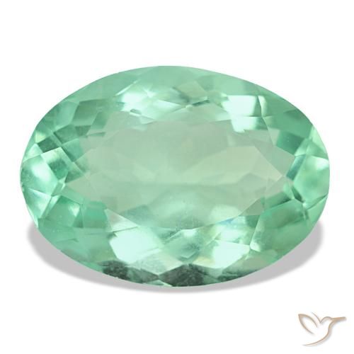Fluorite naturale verde da 12,36 ct, taglio ovale, VS