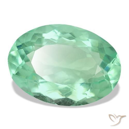 Fluorite naturale verde da 12,36 ct, taglio ovale, VS