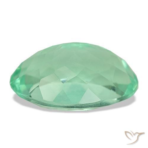 Fluorite naturale verde da 12,36 ct, taglio ovale, VS