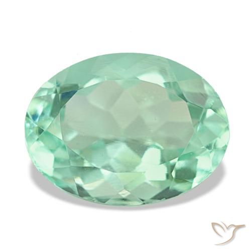 Fluorite naturale verde da 7,08 ct, taglio ovale, VS