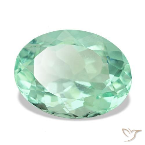 Fluorite naturale verde da 7,08 ct, taglio ovale, VS