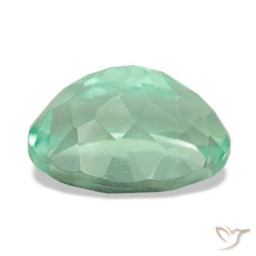 Fluorite naturale verde da 7,08 ct, taglio ovale, VS
