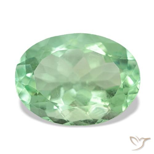 Fluorite naturale verde da 6,46 ct, taglio ovale, VS