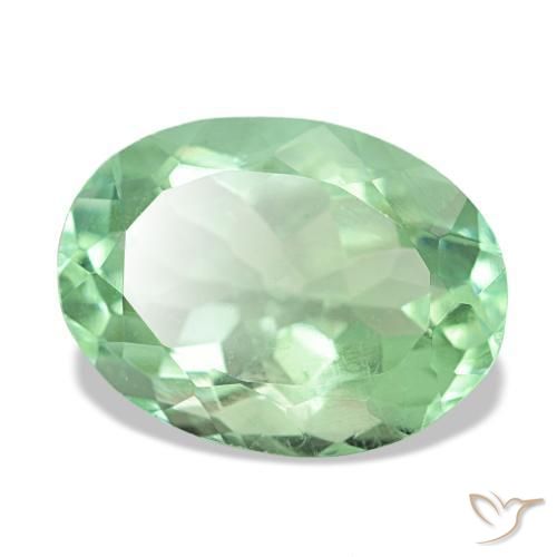 Fluorite naturale verde da 6,46 ct, taglio ovale, VS