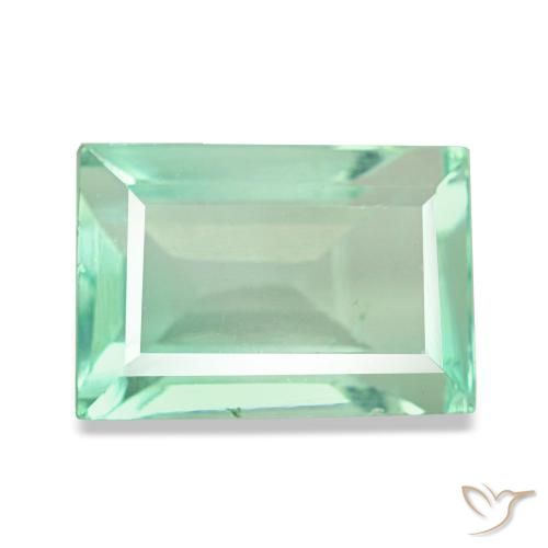 Fluorite naturale verde da 3,81 ct, baguette, VS