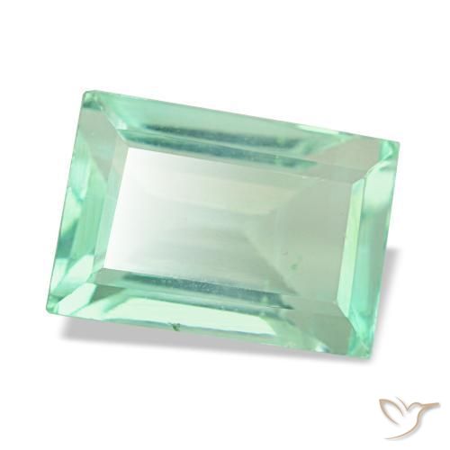 Fluorite naturale verde da 3,81 ct, baguette, VS