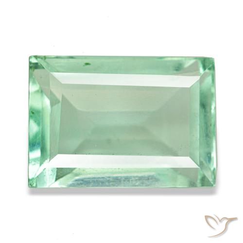 Fluorite naturale verde da 6,19 ct, baguette, VS