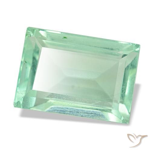 Fluorite naturale verde da 6,19 ct, baguette, VS