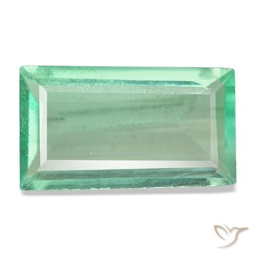 Fluorite naturale verde da 7,49 ct, baguette, VS