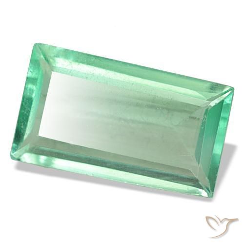 Fluorite naturale verde da 7,49 ct, baguette, VS