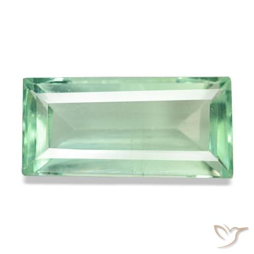 Fluorite naturale verde da 5,33 ct, baguette, VS