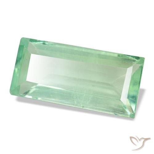Fluorite naturale verde da 5,33 ct, baguette, VS