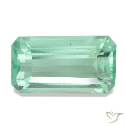 Fluorite naturale verde da 10,06 ct, taglio smeraldo, VVS-VS