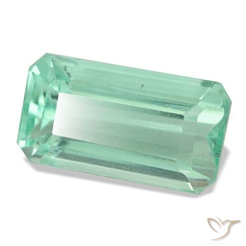 Fluorite naturale verde da 10,06 ct, taglio smeraldo, VVS-VS