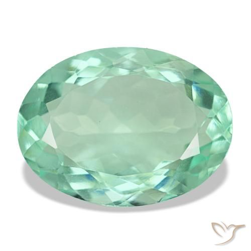 Fluorite naturale verde da 8,91 ct, taglio ovale, VVS-VS