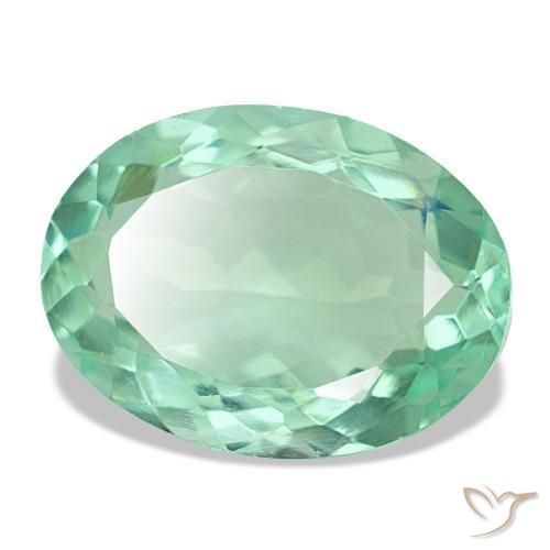 Fluorite naturale verde da 8,91 ct, taglio ovale, VVS-VS