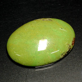 Gaspeite naturale verde da 18,18 ct, taglio ovale, opaco