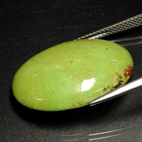 Gaspeite naturale verde da 18,18 ct, taglio ovale, opaco