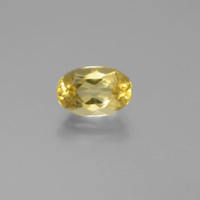 Berillo dorato naturale giallo da 1,45 ct, taglio ovale, VVS