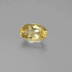Berillo dorato naturale giallo da 1,45 ct, taglio ovale, VVS