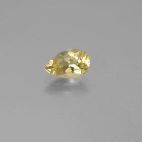 Berillo dorato naturale giallo da 0,76 ct, taglio a pera, VVS