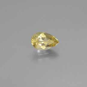 Berillo dorato naturale giallo da 0,76 ct, taglio a pera, VVS