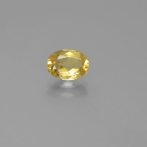 Berillo dorato naturale giallo da 0,82 ct, taglio ovale, VVS-VS