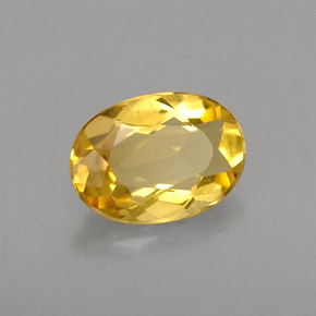 Berillo dorato naturale giallo da 0,61 ct, taglio ovale, VVS