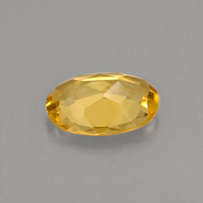 Berillo dorato naturale giallo da 0,61 ct, taglio ovale, VVS