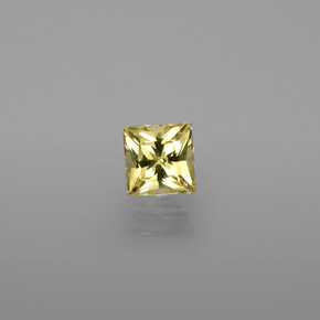 Berillo dorato giallo naturale da 0,58 ct, quadrato, VVS-VS