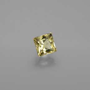 Berillo dorato giallo naturale da 0,58 ct, quadrato, VVS-VS