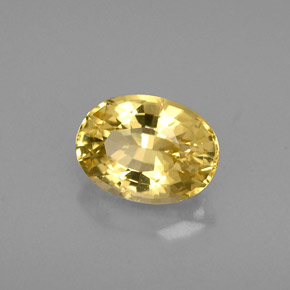 Berillo dorato naturale giallo da 0,76 ct, taglio ovale, VVS-VS