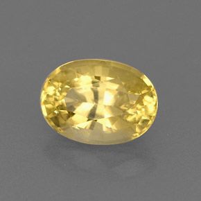 Berillo dorato naturale giallo da 0,83 ct, taglio ovale, VS