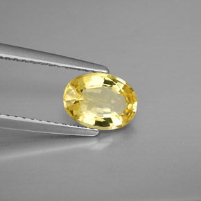 Berillo dorato naturale giallo da 0,93 ct, taglio ovale, VVS