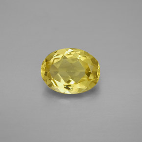 Berillo dorato naturale giallo da 1,51 ct, taglio ovale, VVS