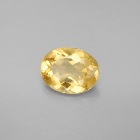 Berillo dorato naturale giallo da 1,47 ct, taglio ovale, VS