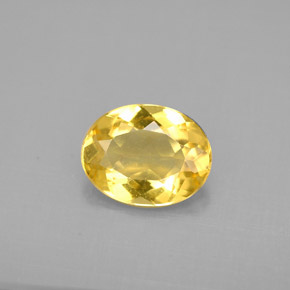 Berillo dorato naturale giallo da 1,48 ct, taglio ovale, VS