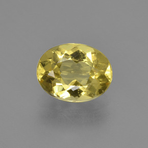 Berillo dorato naturale giallo da 1,56 ct, taglio ovale, VS