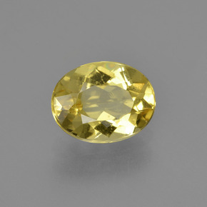 Berillo dorato naturale giallo da 1,56 ct, taglio ovale, VS