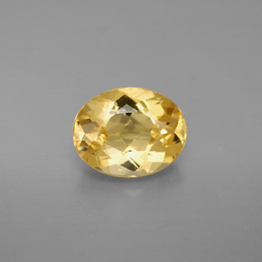 Berillo dorato naturale giallo da 1,63 ct, taglio ovale, VS