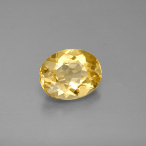 Berillo dorato naturale giallo da 1,63 ct, taglio ovale, VS