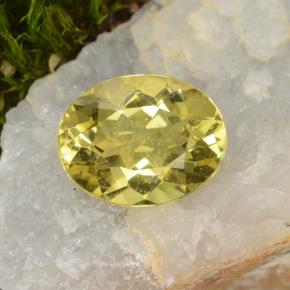 Berillo dorato naturale giallo da 1,39 ct, taglio ovale, VS