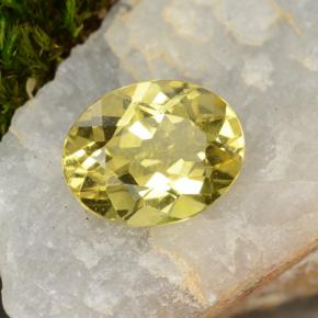Berillo dorato naturale giallo da 1,39 ct, taglio ovale, VS