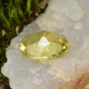 Berillo dorato naturale giallo da 1,39 ct, taglio ovale, VS